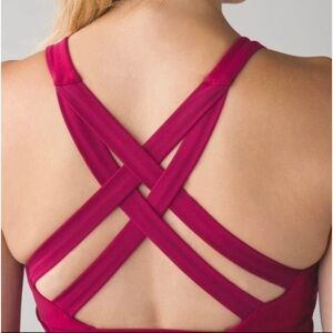 Lululemon Enhearten Criss Cross Tank Top in Berry